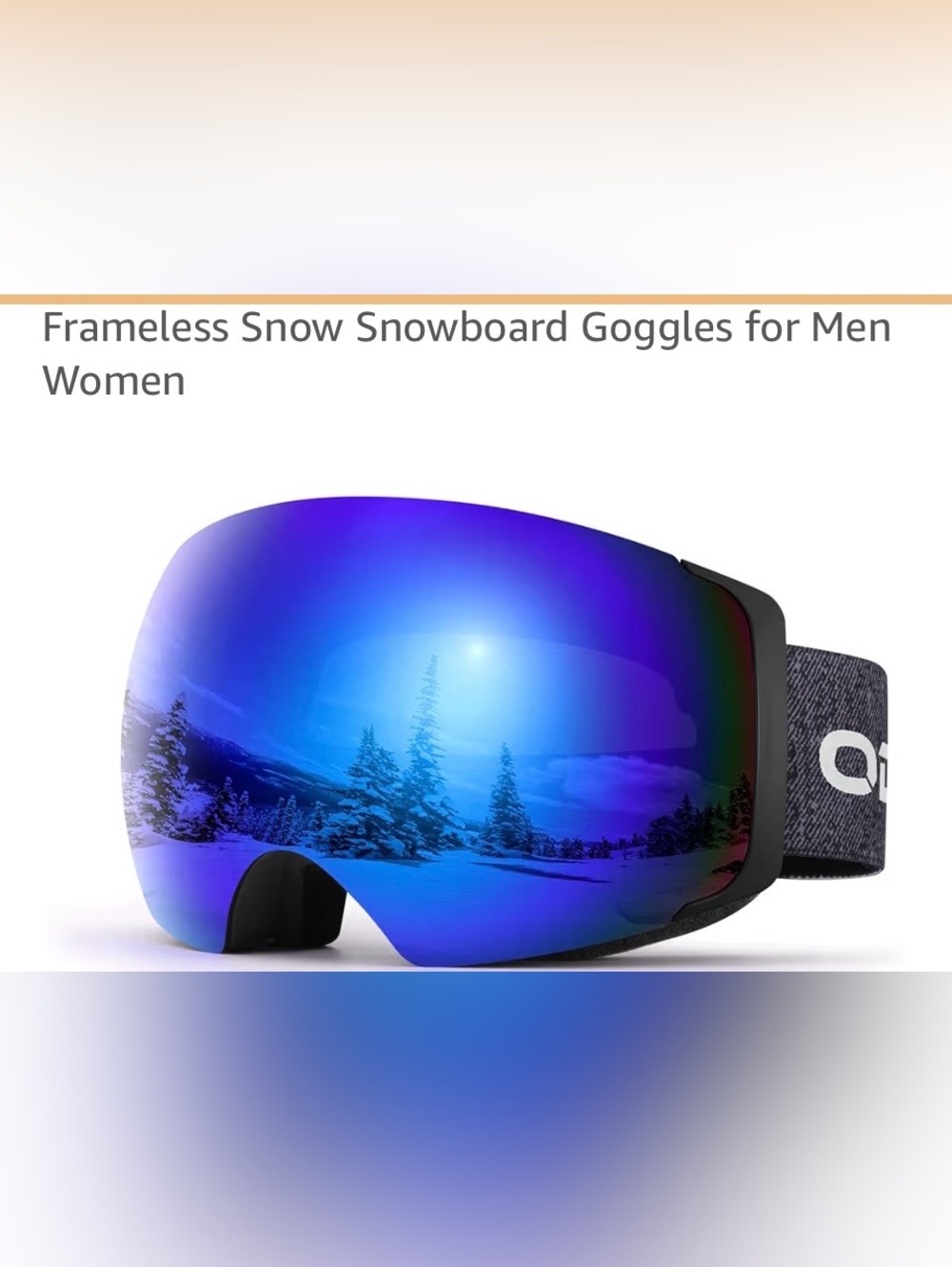 Odoland Men's Blue Mirrored Ski Goggles - Picture 10 of 12